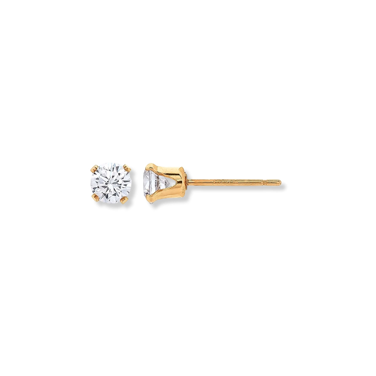 Arete mini chispita de cristal elaborado en oro laminado de AMBAR joyería