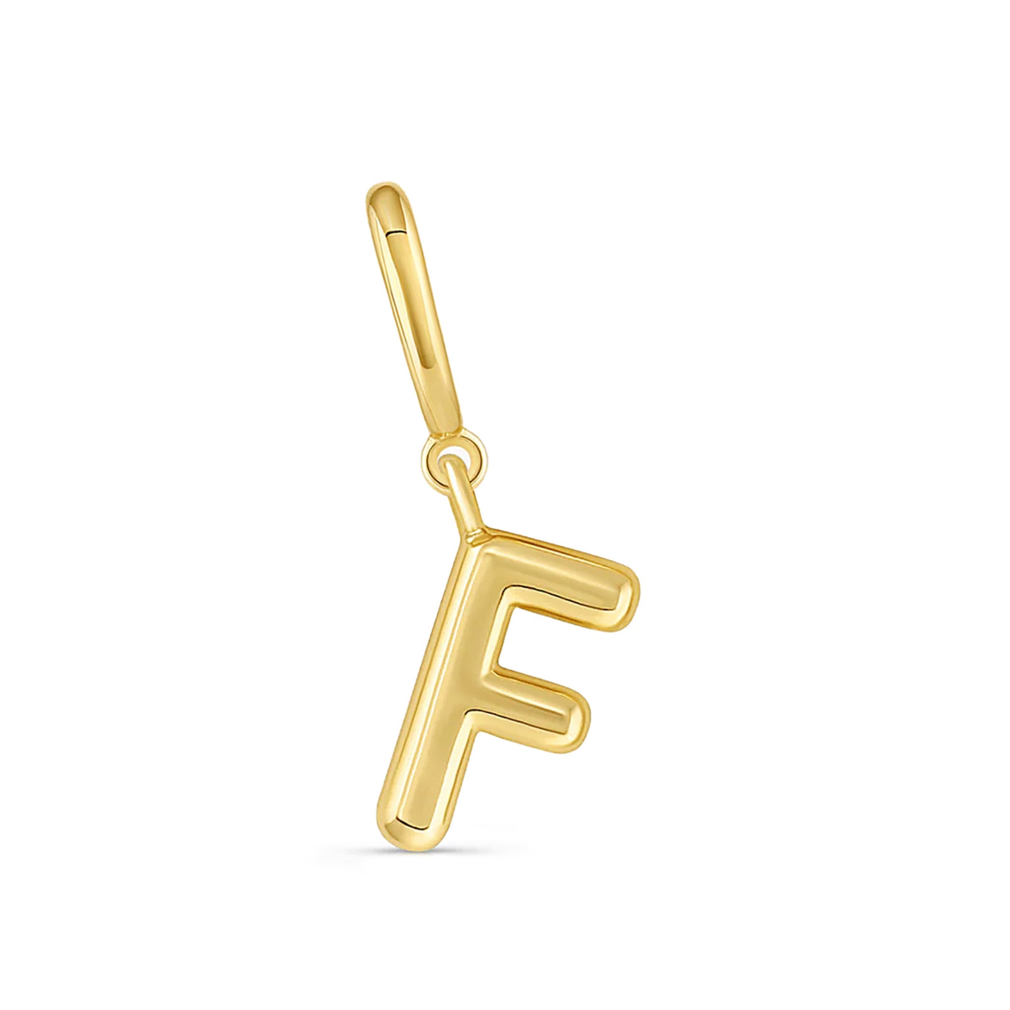 Dije Inicial letra f con broche bisagra enchapado en oro 18k de AMBAR joyeria fina