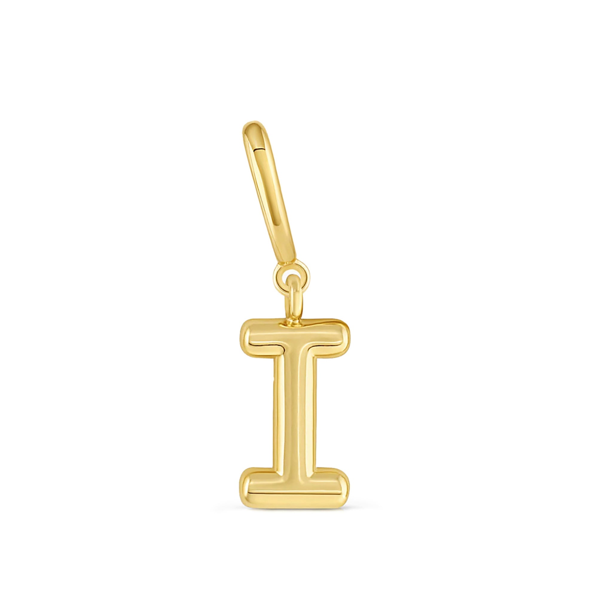 Dije Inicial letra i con broche bisagra enchapado en oro 18k de AMBAR joyeria fina