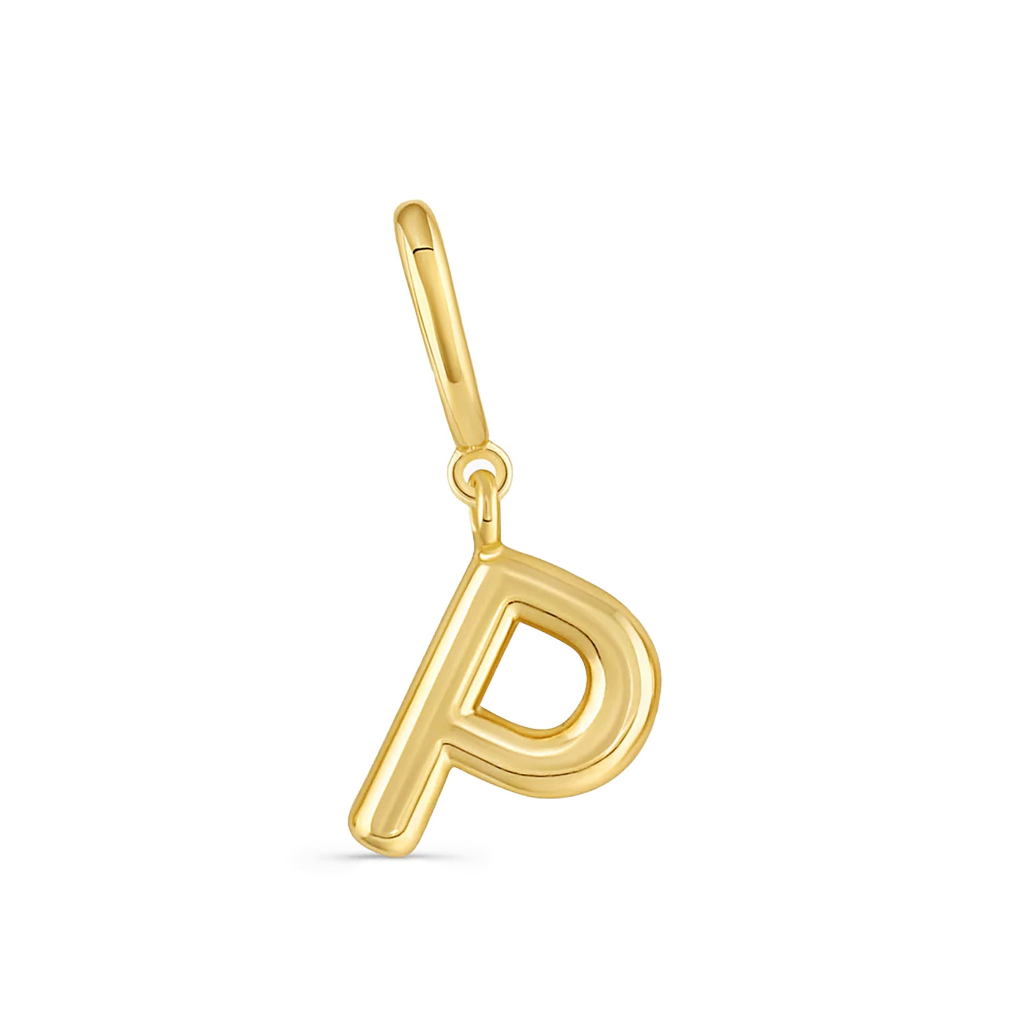 Dije Inicial letra p con broche bisagra enchapado en oro 18k de AMBAR joyeria fina