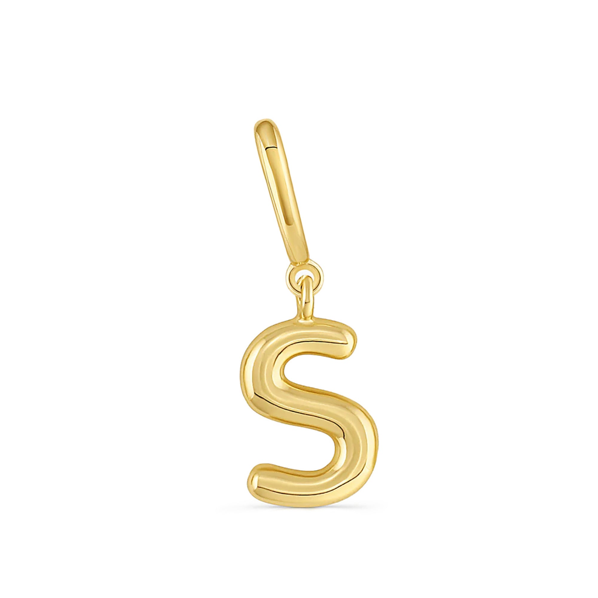 Dije Inicial letra s con broche bisagra enchapado en oro 18k de AMBAR joyería fina