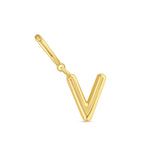 Dije Inicial letra v con broche bisagra enchapado en oro 18k de AMBAR joyeria fina