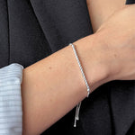 pulsera barrita cordon con sitema regulable elaborada en plata 925 de AMBAR Joyería Fina