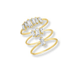 Anillo Amara con cristal enchapado en oro de 18K de AMBAR Joyería Fina