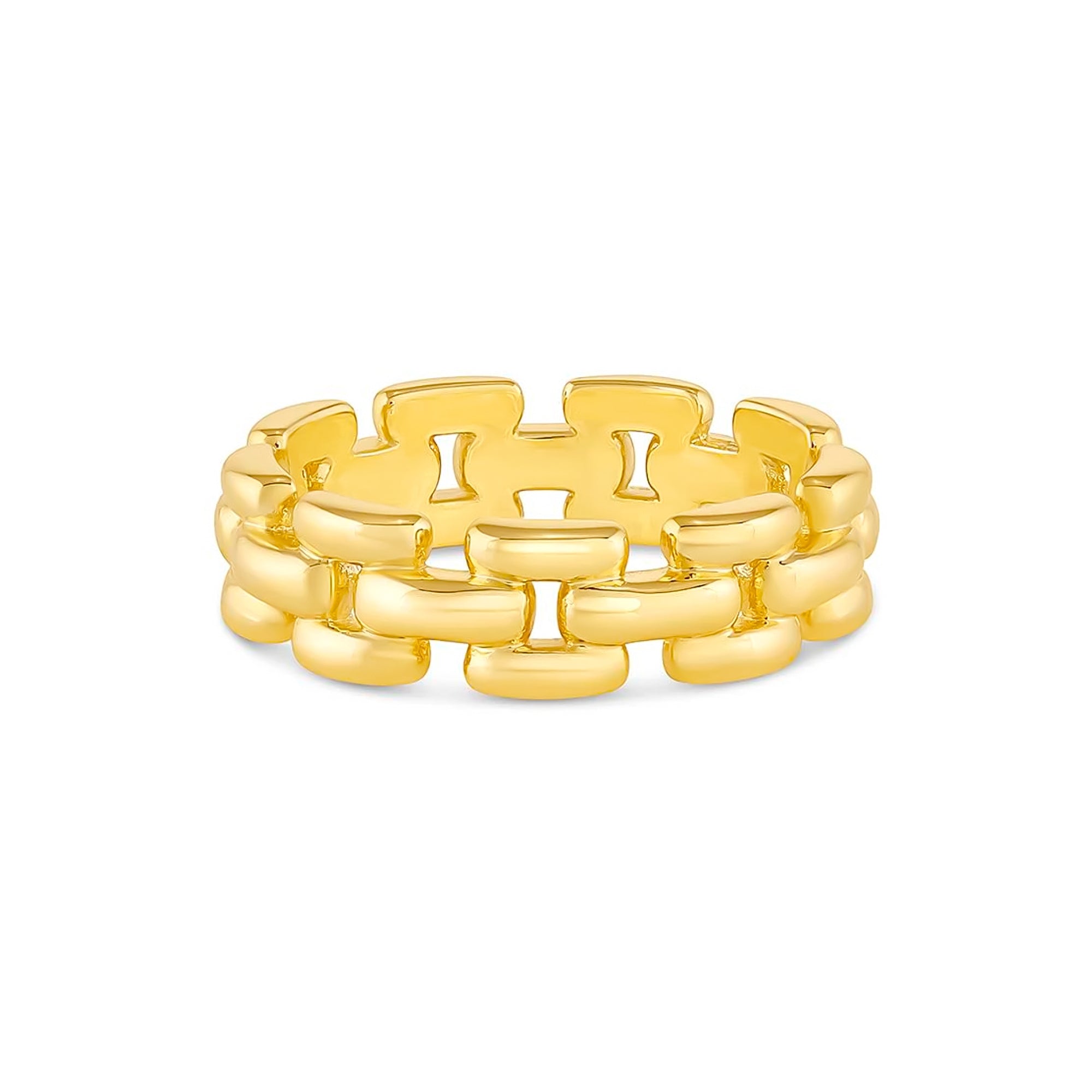 Anillo brooklyn cadeneta enchapado en oro de 18K de AMBAR Joyería Fina