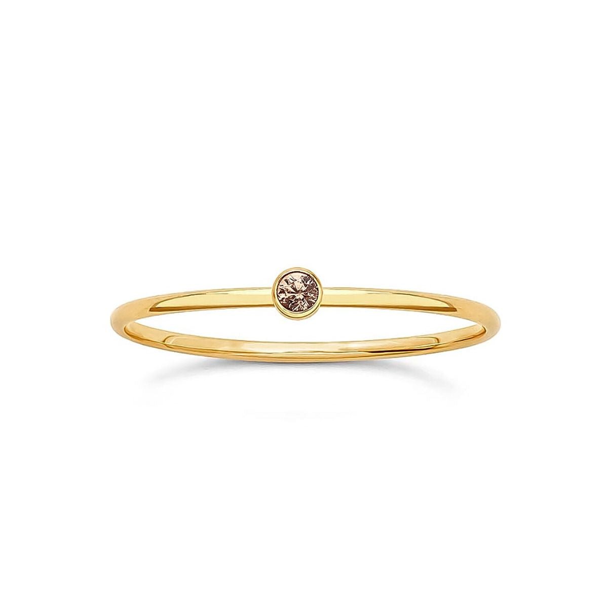 Anillo Chiara con cristal golden shadow de Gold Filled 14K de AMBAR Joyería Fina