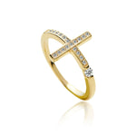 Anillo Cruz de Oro laminado 18K de AMBAR Joyería Fina