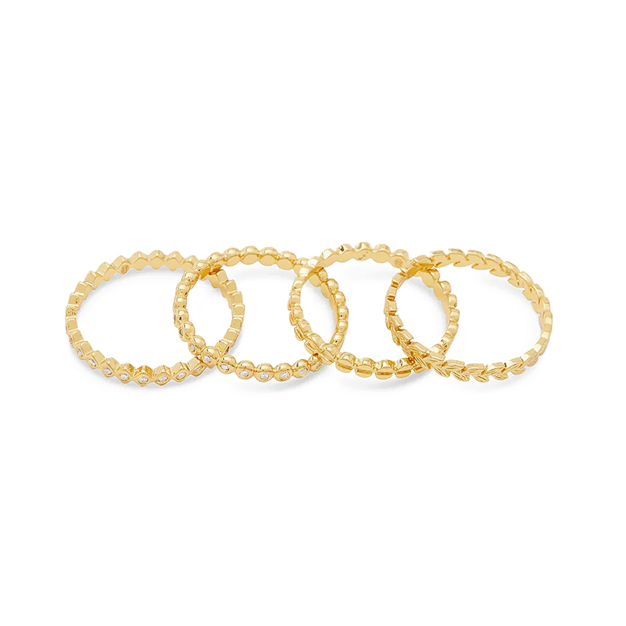 Anillo lorain con cristales enchapado en oro de 18K de AMBAR Joyería Fina
