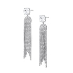 Arete  kingston con cristales enchapado en rodio de AMBAR Joyería Fina