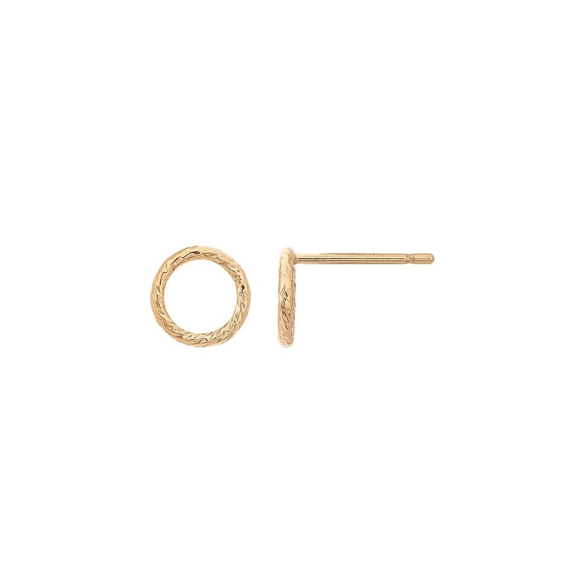 Aretes arito con textura, elaborado en Gold filled 14k de AMBAR Joyería