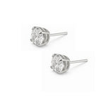 aretes chispita de cristal swarovski color transparente de 4mm elaborados en plata 925 de AMBAR joyería fina