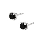 aretes chispita de cristal swarovski color negro de 4mm elaborados en plata 925 de AMBAR joyería fina