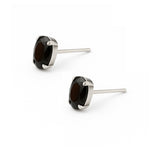 aretes chispita oval negro de 8mm elaborados en plata 925 de AMBAR joyería fina