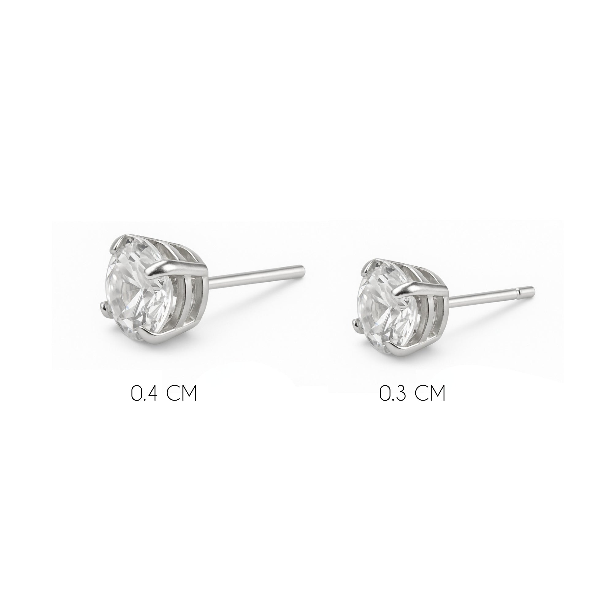 aretes chispita punto de luz con cristal elaborado en plata 925 de AMBAR joyería fina
