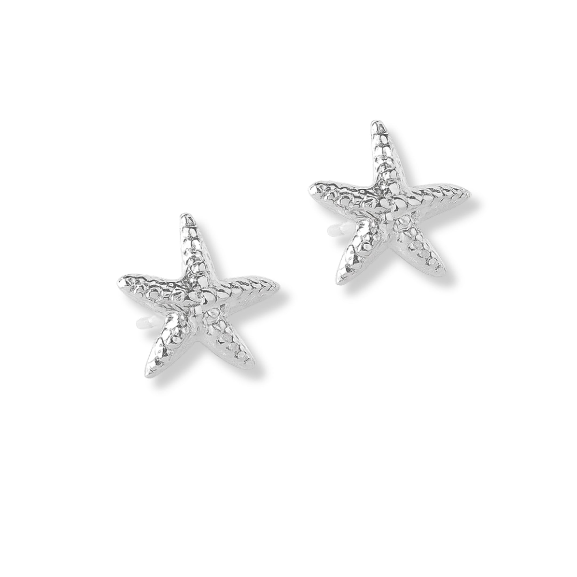 aretes estrella de mar de 1cm de tamaño elaborados en plata 925 de AMBAR joyería fina