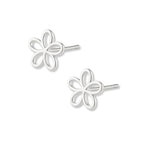 aretes flor tiny calada de 5 petalos elaborados en plata 925 de AMBAR joyería fina