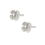 Aretes florecita plana de 0.8 cm elaborados en plata 925 de AMBAR joyería fina