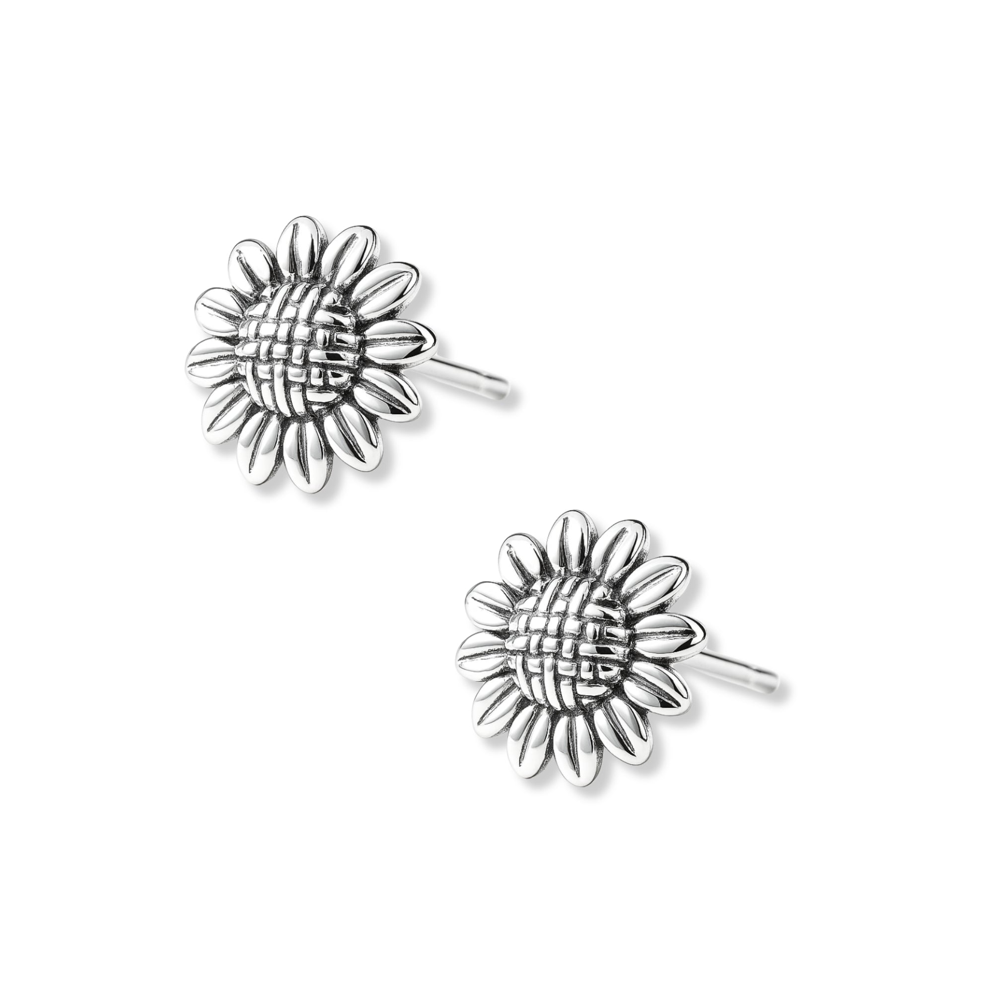 aretes girasol elaborados en plata 925 de AMBAR joyería fina