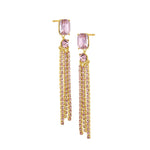Aretes escalonados Kingston rosados enchapado en oro de 18K de AMBAR Joyería Fina