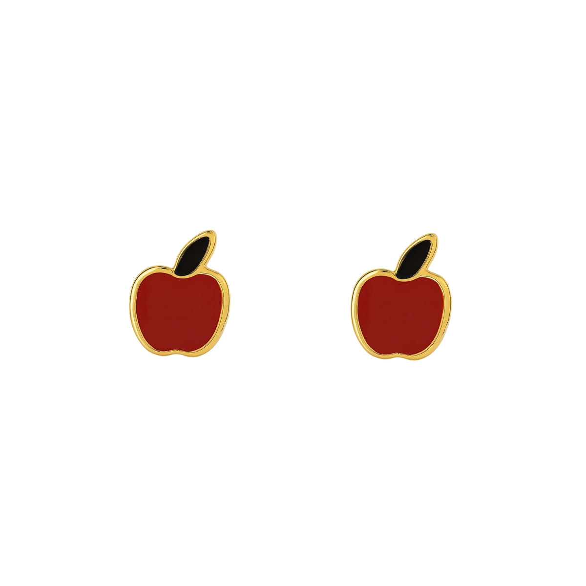 Aretes manzanita, esmaltados coquetos para niñas elaborados en oro laminado de AMBAR joyería