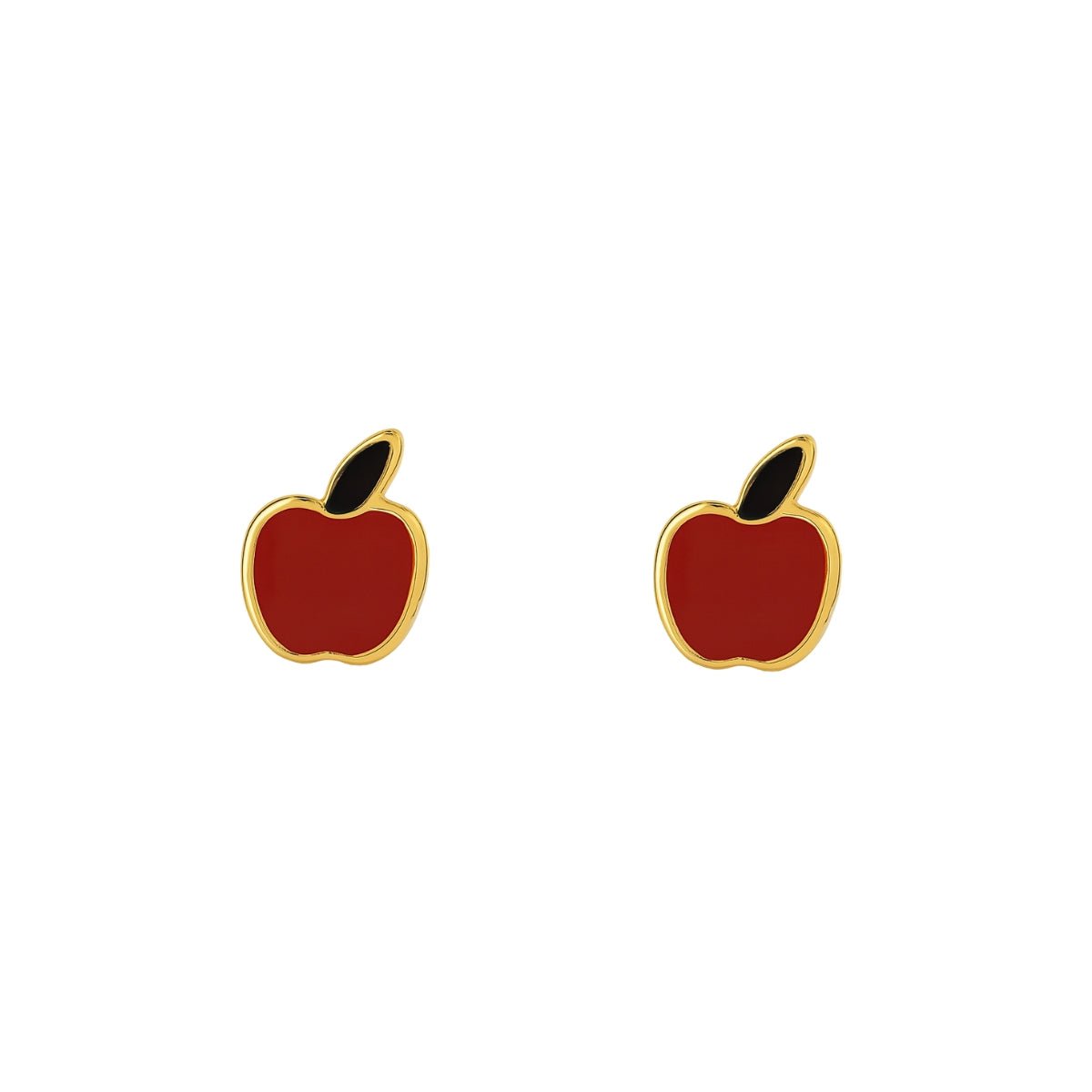 Aretes manzanita, esmaltados coquetos para niñas elaborados en oro laminado de AMBAR joyería