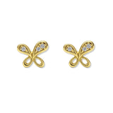 Aretes Marylin Alitas de Cristal elaborados en Oro Laminado de AMBAR joyería