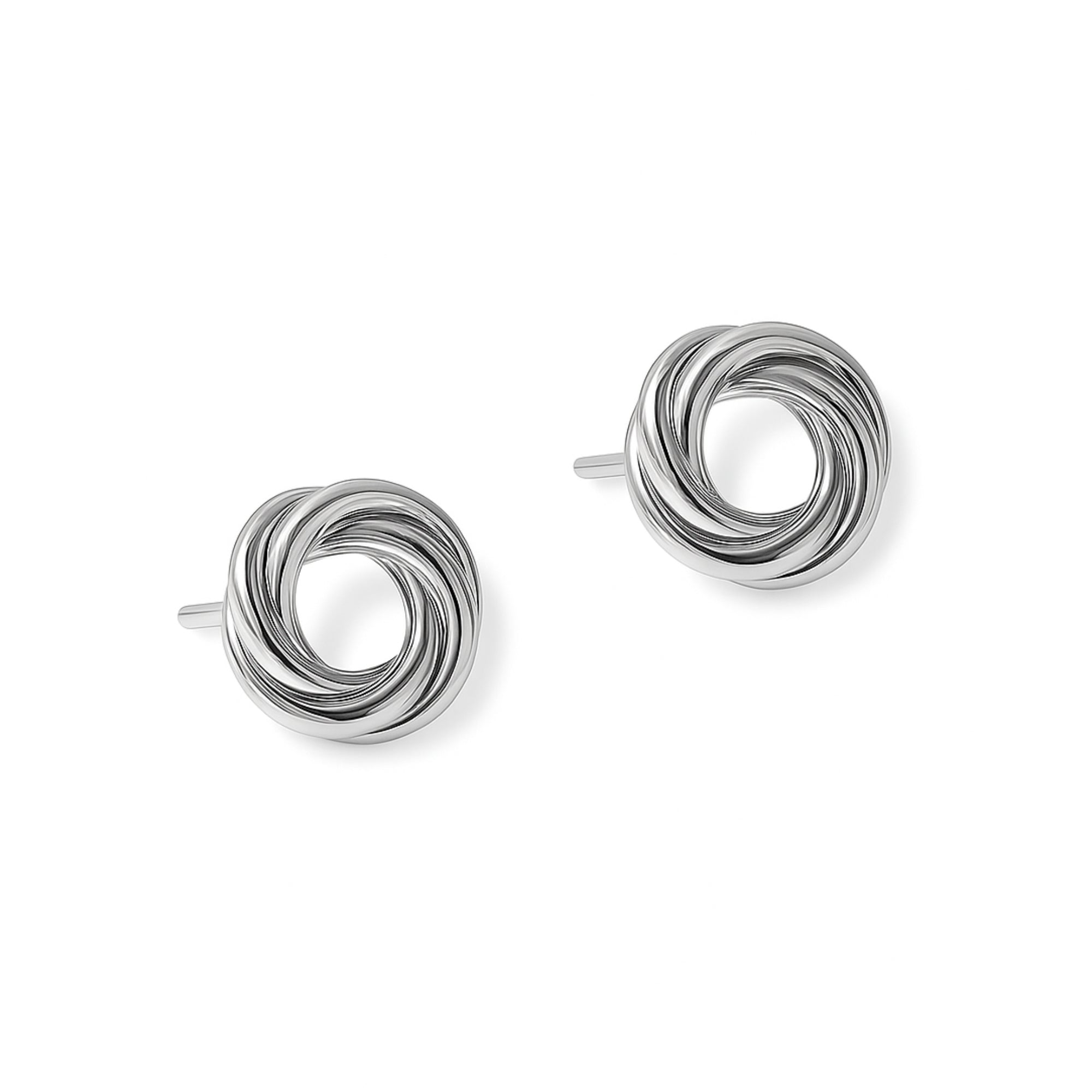 aretes nudo plano de 1.2 cm elaborados en plata 925 de AMBAR joyería fina