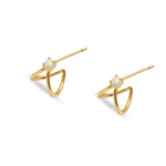 Aretes opalo enchapado en oro de 18K de AMBAR Joyería Fina