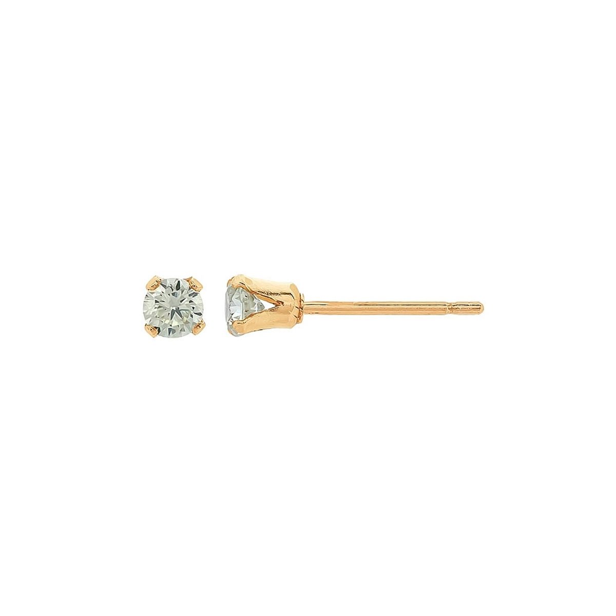 Aretes Punto De Luz verde limón elaborado en Gold Filled 14k de AMBAR Joyería Fina