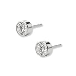 aretes punto de luz biselado de 7mm con cristal de swarovski elaborados en plata 925 de AMBAR joyería fina