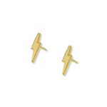 aretes de oro laminado rayito de perfil pequeños de 1 cm de AMBAR joyería