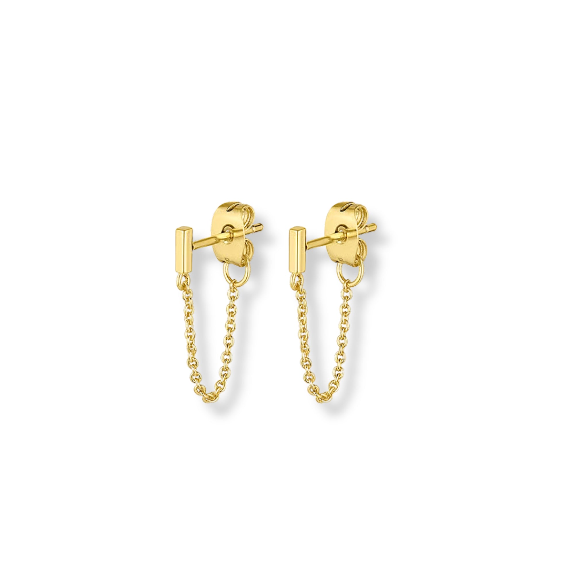 Aretes cadenita Tatum enchapado en oro de 18K de AMBAR Joyería Fina