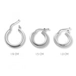 Argollas amanda gruesas lisas tamaños varios elaboradas en plata 925 de AMBAR joyería fina