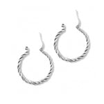 argollas filomena de 2.4 cm  de diámetro con diseño cordón elaborados en plata 925 de AMBAR joyería fina