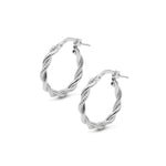 Argollas Filomena cordón con textura de Plata 925 de AMBAR Joyería Fina