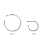 Argollas maki texturadas tamaños varios elaboradas en plata 925 de AMBAR joyería fina