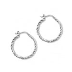 argollas filomena de 2.4 cm diseño cordón elaborados en plata 925 de AMBAR joyería fina