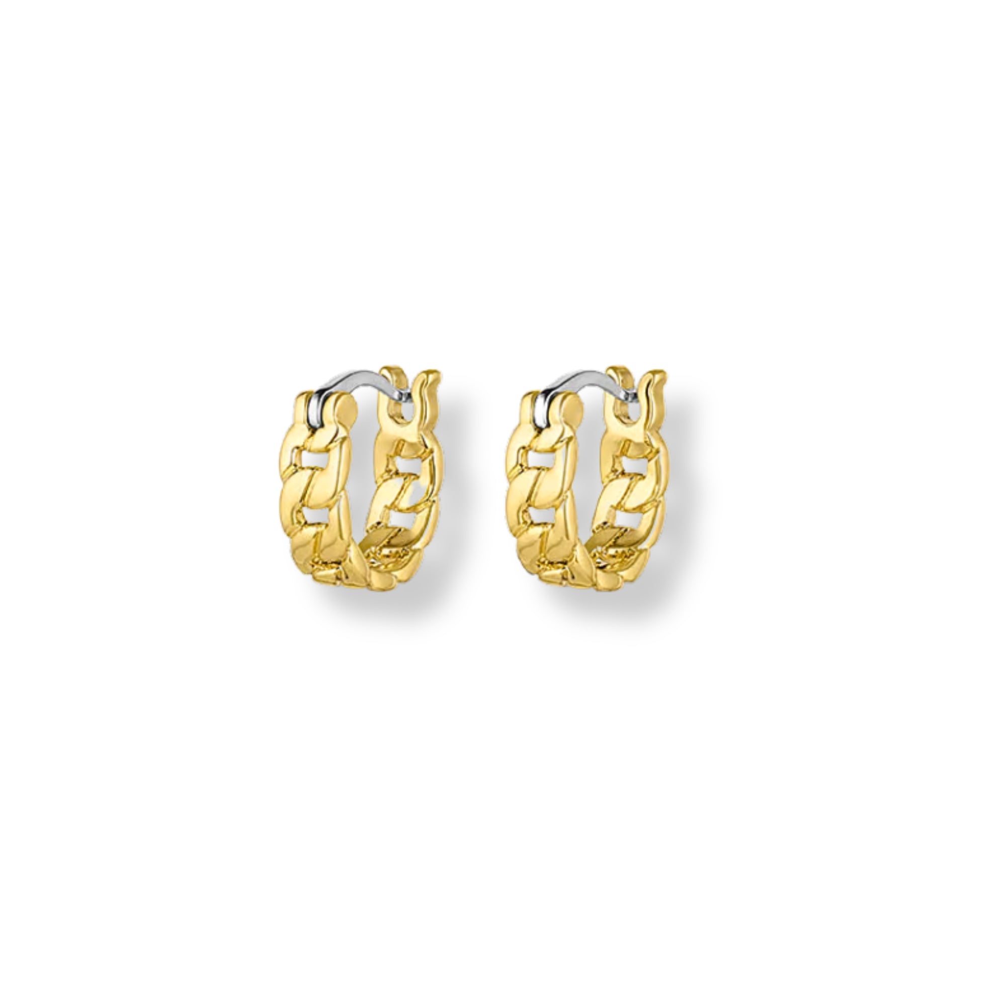 Argollas Wilder eslabonadas enchapado en oro de 18K de AMBAR Joyería Fina