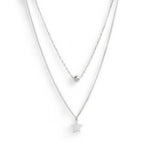 Collar en capas con bolita y estrellita elaborado en plata 925 de AMBAR joyería