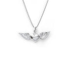 collar corazon alado simbolo del amor al detalle elaborado en plata 925 de AMBAR joyería