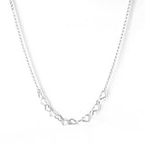 Collar corazones love, entrelazados con cadena modelo rolo en plata 925 de AMBAR joyería