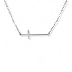 Collar Cruz Lisa de plata 925 de AMBAR Joyería Fina