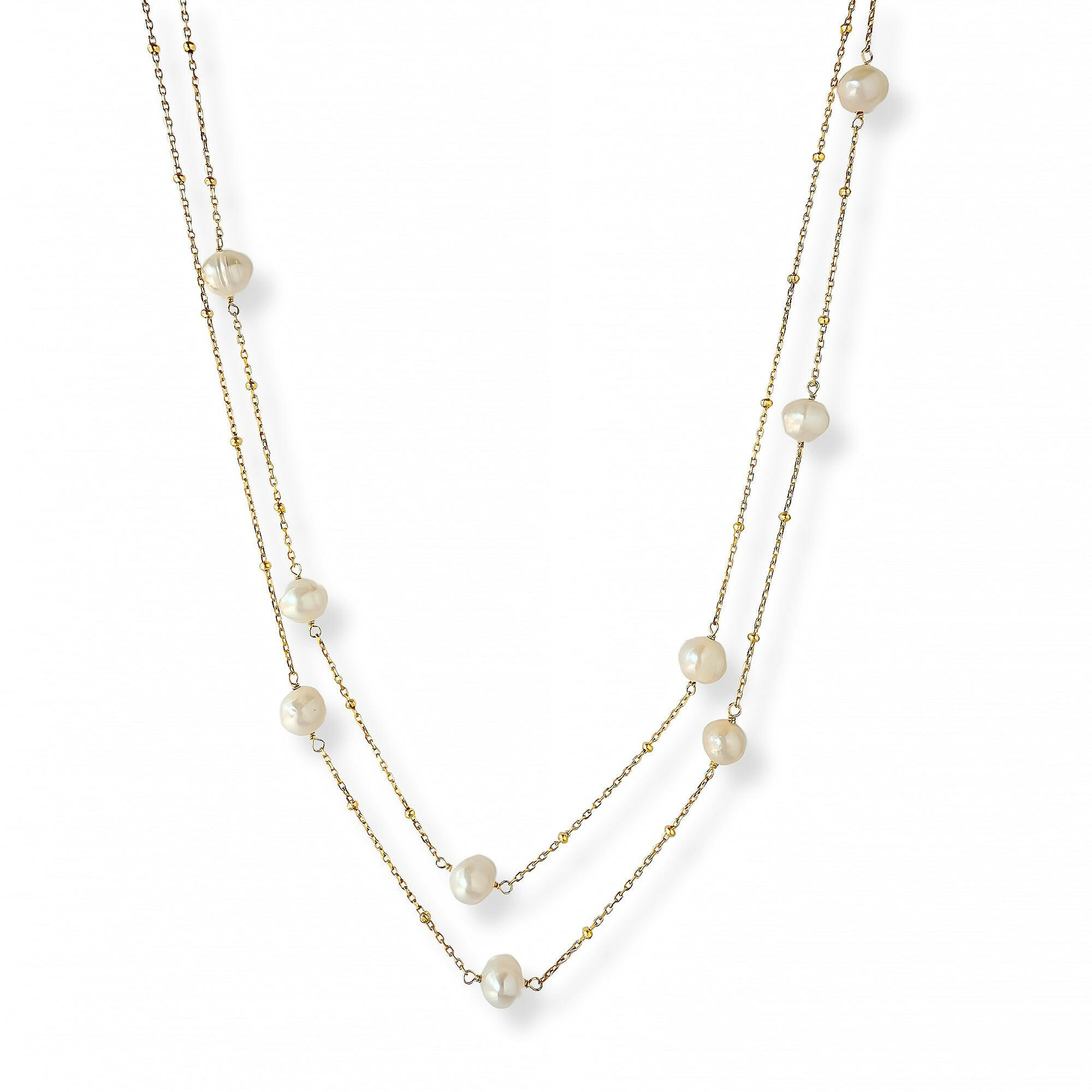Collar Domenica Perlas y Plata 925 Enchapado en Oro 18K de AMBAR Joyería Fina