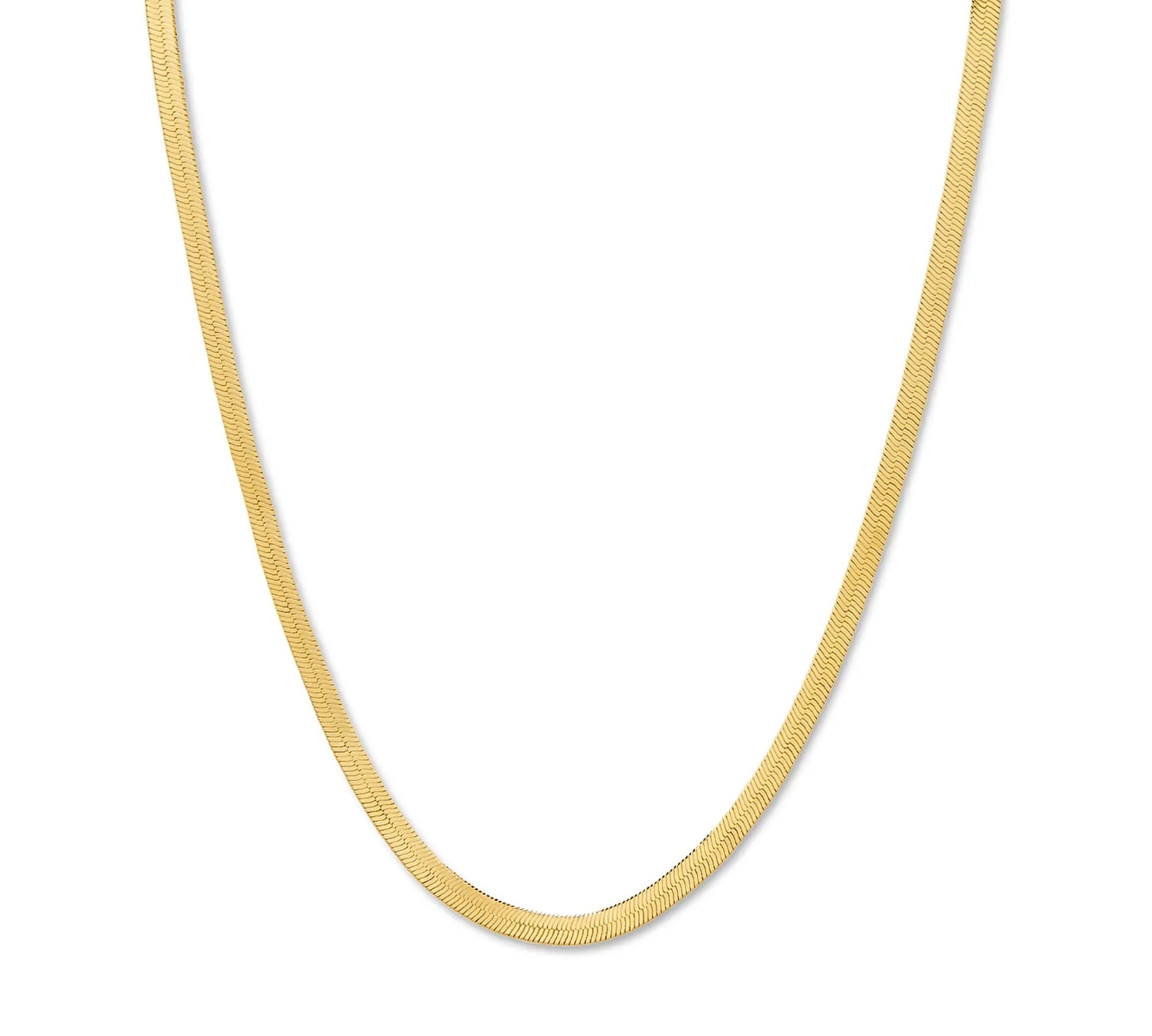 Collar espiga plana enchapado en Oro 18k de AMBAR Joyería Fina