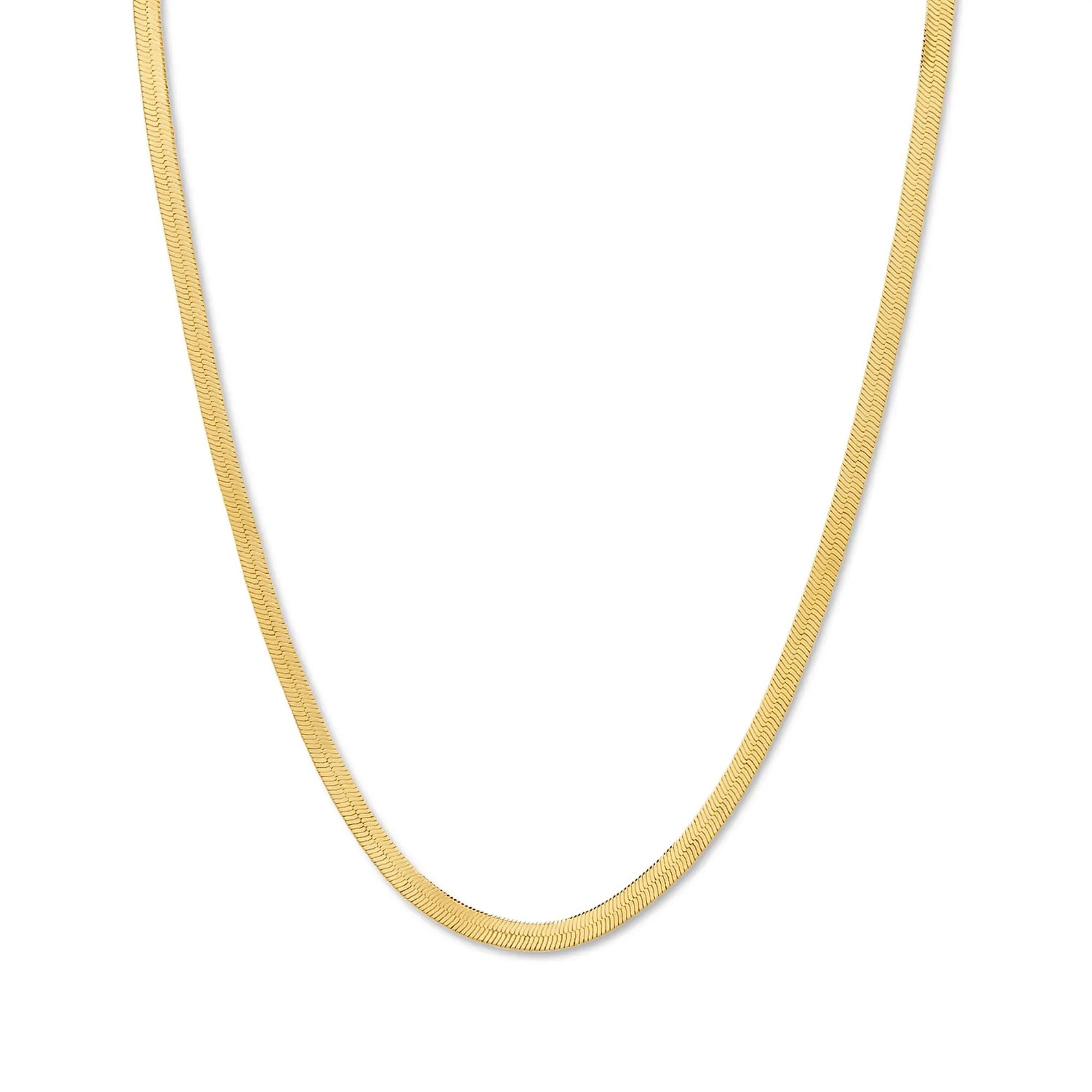 Collar espiga plana enchapado en Oro 18k de AMBAR Joyería Fina