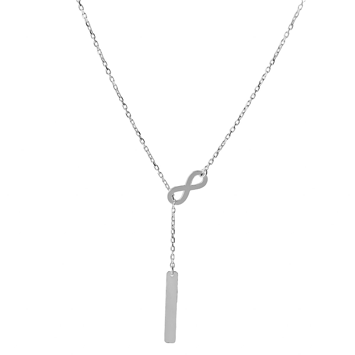 collar corbatita infinito regulable elaborado en plata 925 de AMBAR joyería
