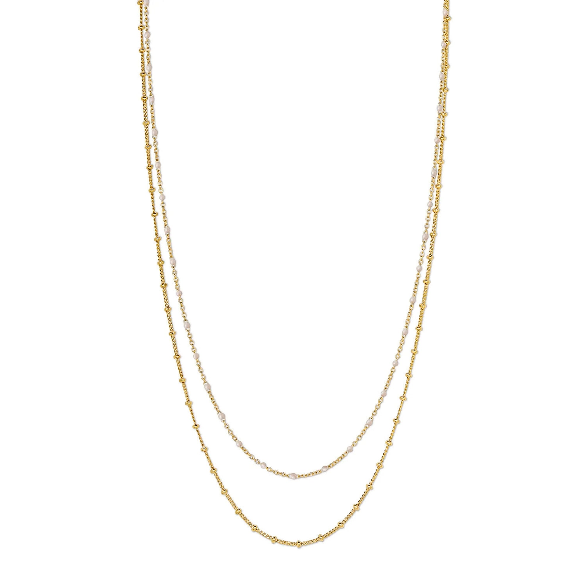 Collar Capri en capas ivory enamel enchapado en oro de 18K AMBAR Joyería Fina