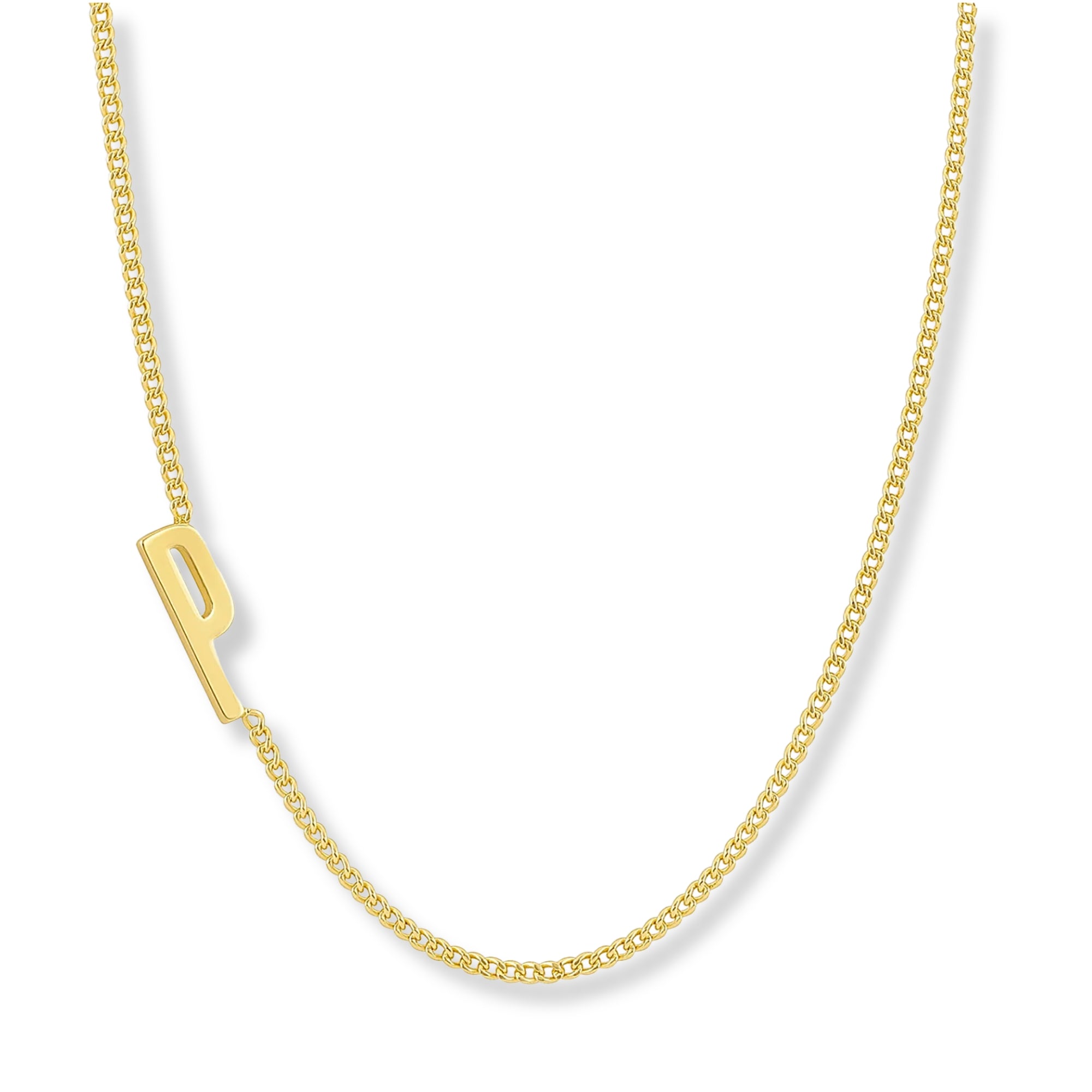 Collar wilder inicial P enchapado en Oro 18k de AMBAR Joyería Fina