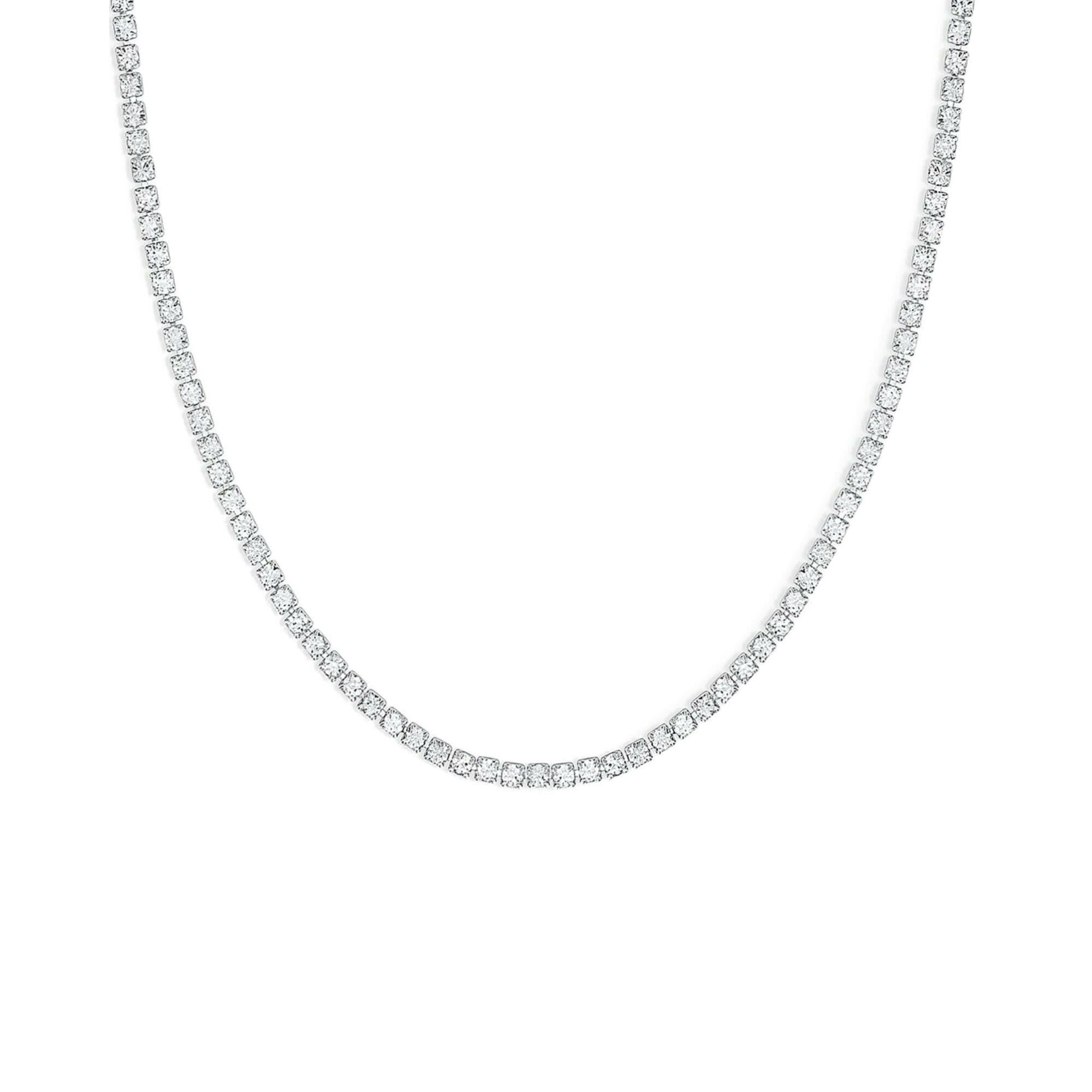 Collar Tennis Rodio Trendy enchapado en oro de 18K de AMBAR Joyería Fina