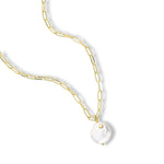 Collar Nua Eslabonado Con Perla Trendy enchapado en oro de 18K de AMBAR Joyería Fina